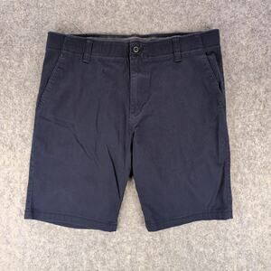 Iron Flex Shorts Mens 36 Blue Chino Stretch Casual Flat Front Cotton Summer